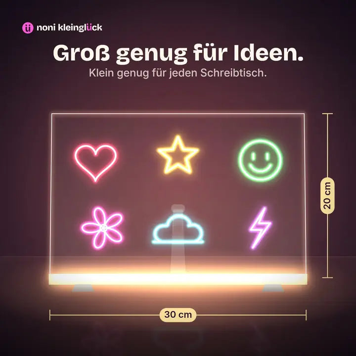 LED-Zeichenbrett Größe 30 × 20 cm im Vergleich