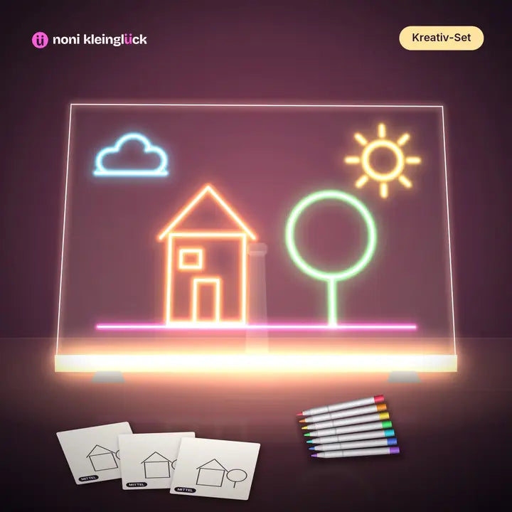 LED-Zeichenbrett Kreativ-Set mit Motiven in mittlerer Schwierigkeit
