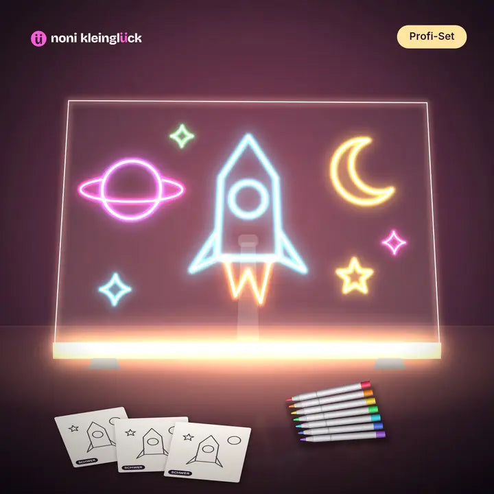 LED-Zeichenbrett Profi-Set mit anspruchsvollen Motiven