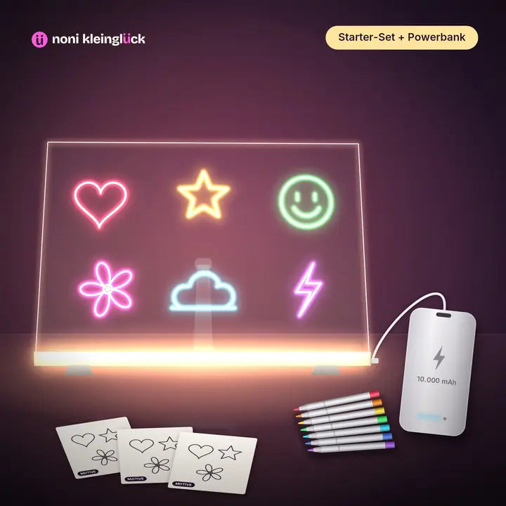 LED-Zeichenbrett Starter-Set mit Powerbank 10.000 mAh